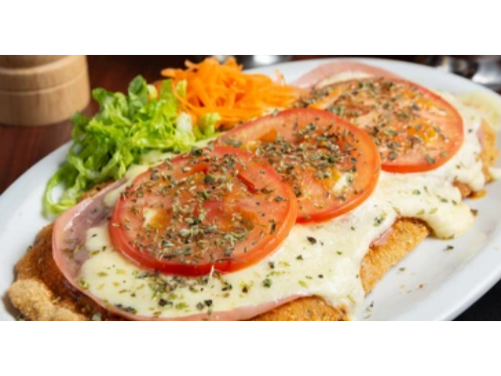 Milanesa completa con ensalada