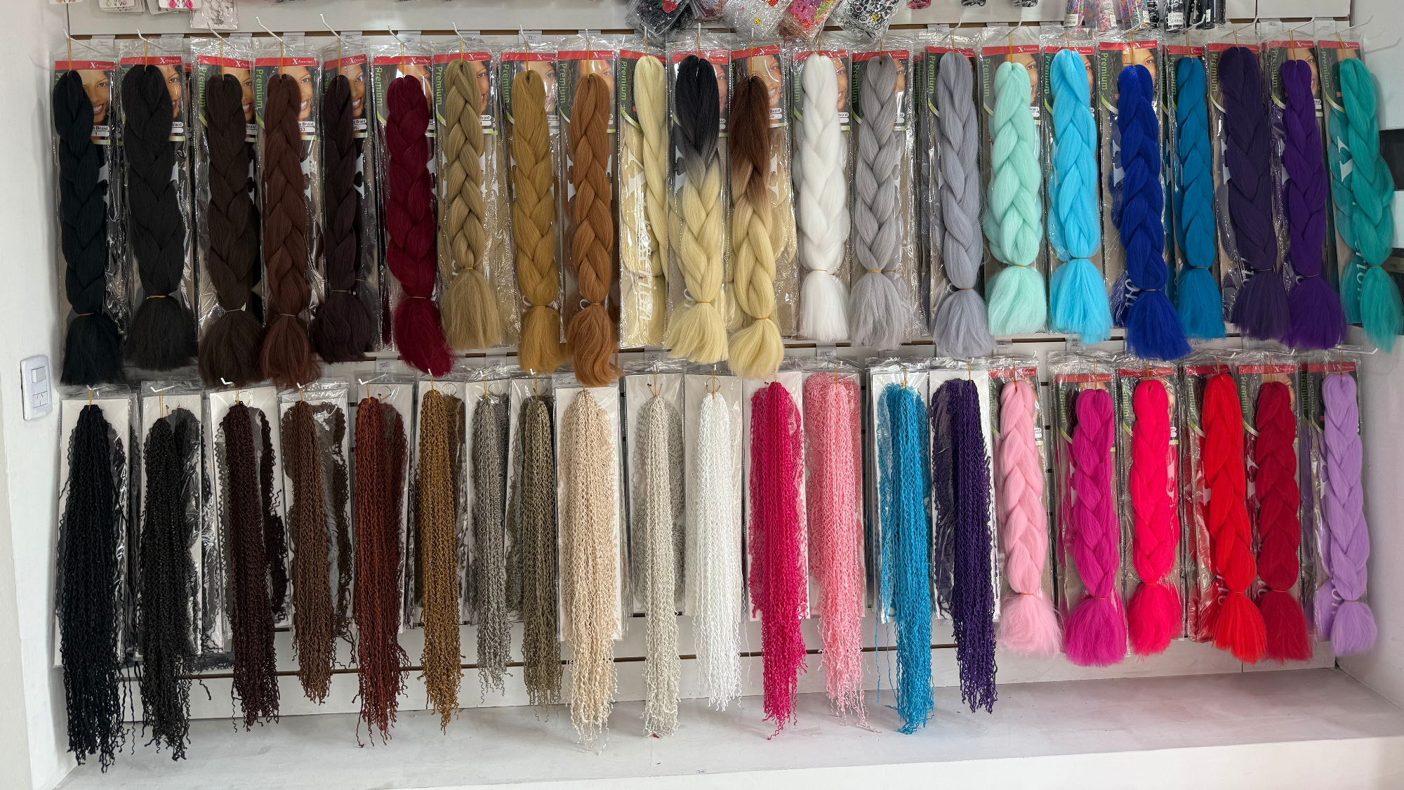 Kanekalon, cortinas y mechas