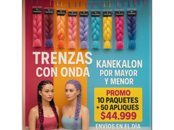 Kanekalon 10 paquetes + 50 apliques