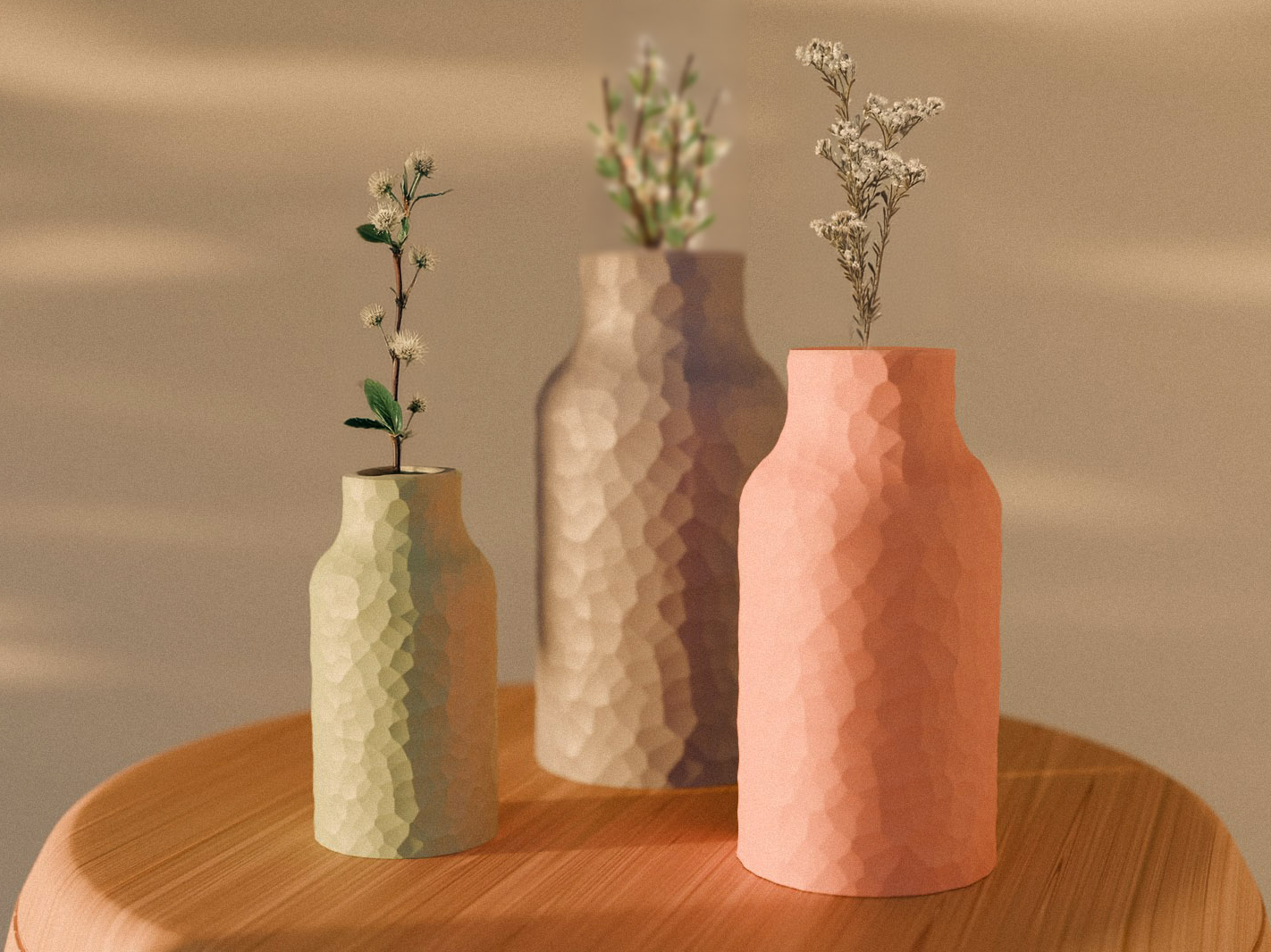 Jarrón facetado - Color y tamaño a elección