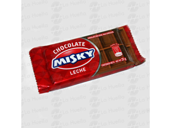CHOCOLATE CELOFAN MISKY NEGRO  25GRS