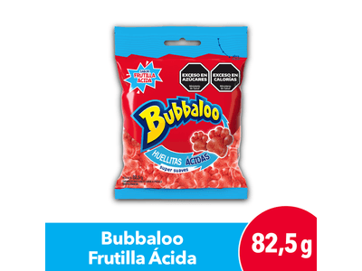 GOMITAS BUBBALOO HUELLITA FRUTILLA ACIDA 82 GRS