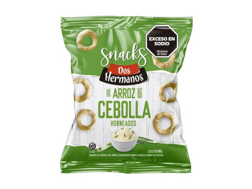 SNACKS DE ARROZ DOS HERMANOS CEBOLLA  80 GRS