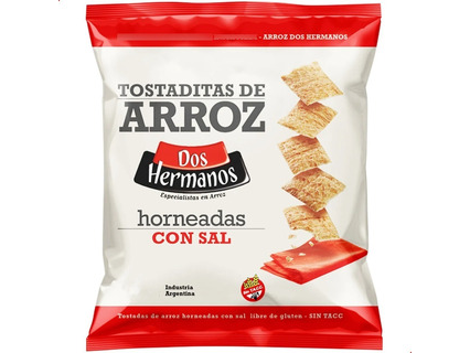 TOSTADAS DE ARROZ DOS HERMANOS SALADAS  100GRS