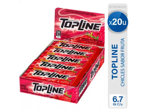 CHICLE TOPLINE FRUTA  20UN