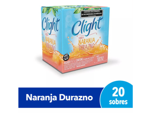 JUGOS CLIGHT NARANJA DURAZNO 7.5 GRS