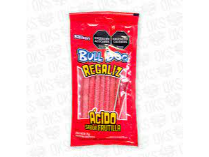 BULL DOG REGALIZ FRUTILLA 18 GRS