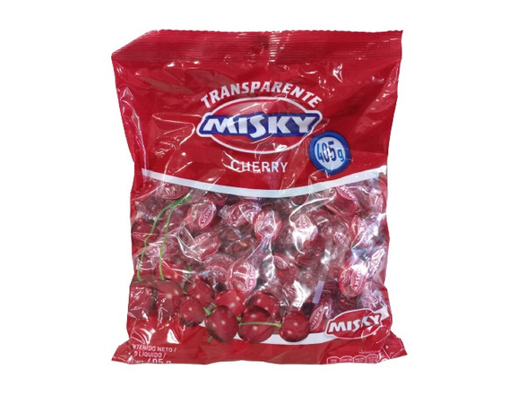 CARAMELO TRANSPARENTE CHERRY MISKY  405 GRS