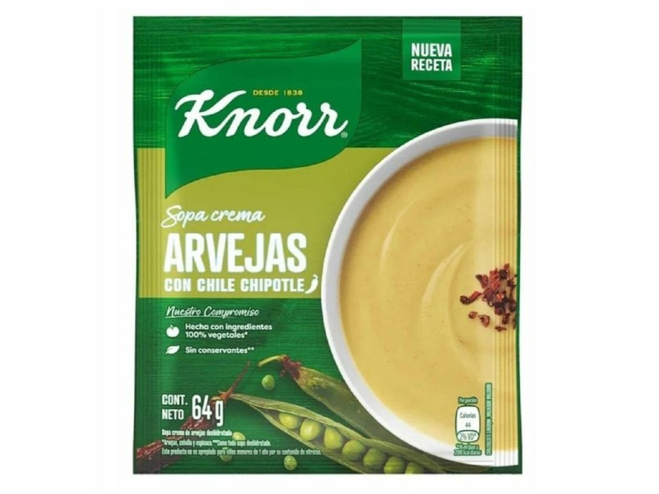 SOPA KNORR CREMA ARVEJAS  64 G