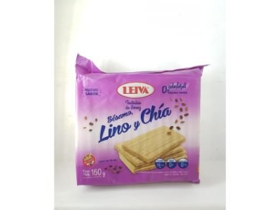 TOSTADA DE ARROZ LEIVA LINO Y CHIA  160 GRS