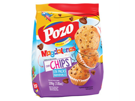 MAGDALENAS POZO CON CHIPS  200GR