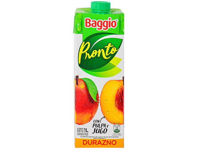 JUGO BAGGIO DURAZNO 1LT