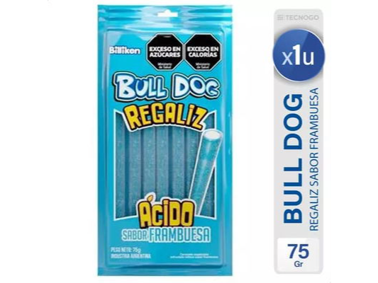 REGALIZ BULL DOG FRAMBUESA  75 GRS
