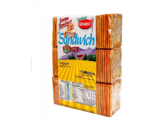 GALLETAS SANDWICH GRANAGUA TRIPACK GRANIX  600GRS
