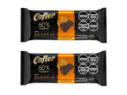CHOCOLATE COFLER 60 % NARANJA  100 G