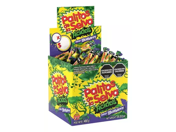 PALITOS DE LA SELVA ACIDO BLUEBERRY X 480 GRS