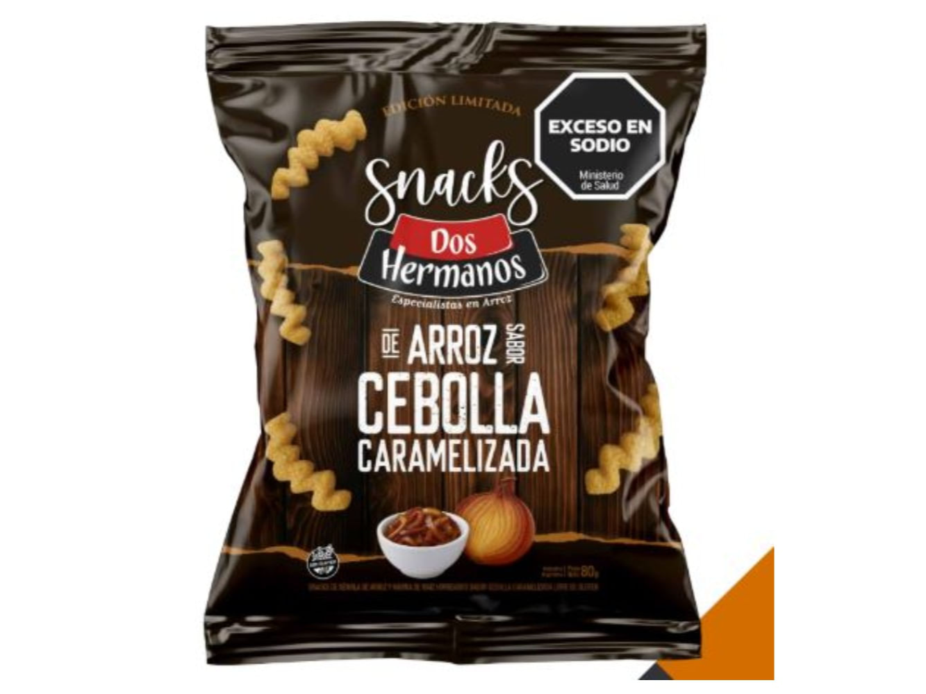 SNACK DOS HERMANOS CEBOLLA CARAM. 80 GRS