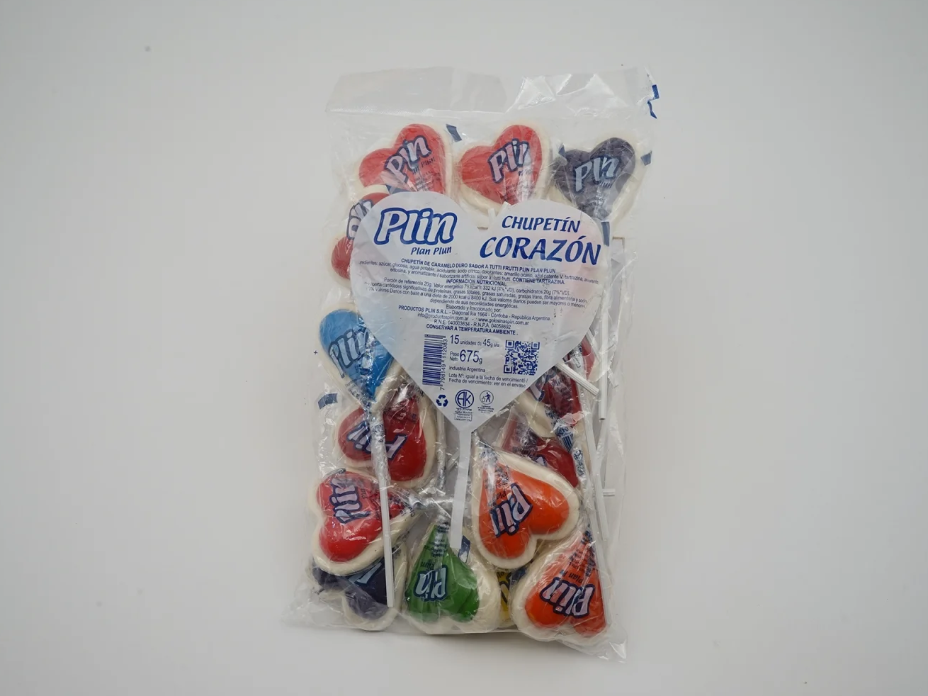 CHUPETIN ARTESANAL CORAZON  12 U