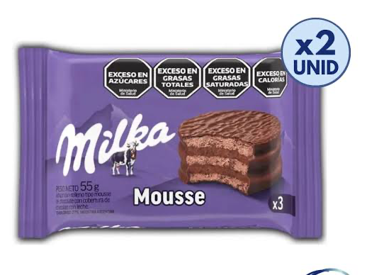 ALFAJOR MILKA MOUSSE TRIPLE  55GRS