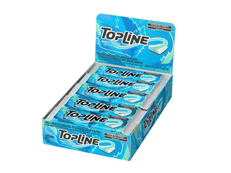 CHICLE TOPLINE MENTA SUAVE  20 UN