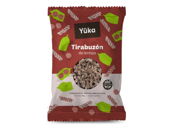 FIDEOS TIRABUZON LENTEJA YUKA 250 GRS