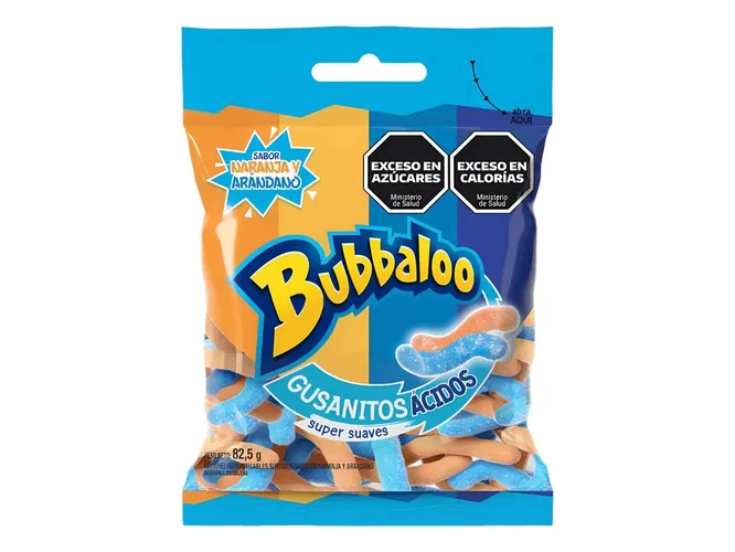 GOMITAS BUBBALOO GUSANITOS NARANJA / ARANDANOS