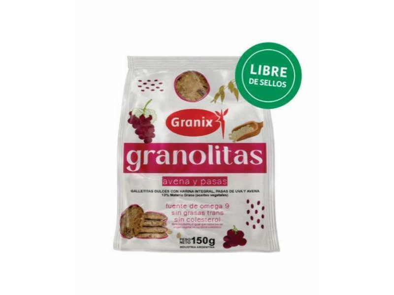 GALLETAS GRANOLITAS AVENA Y PASAS X 150 GRS