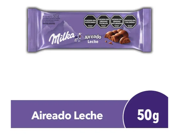 CHOCOLATES MILKA AIREADO LECHE  50 G