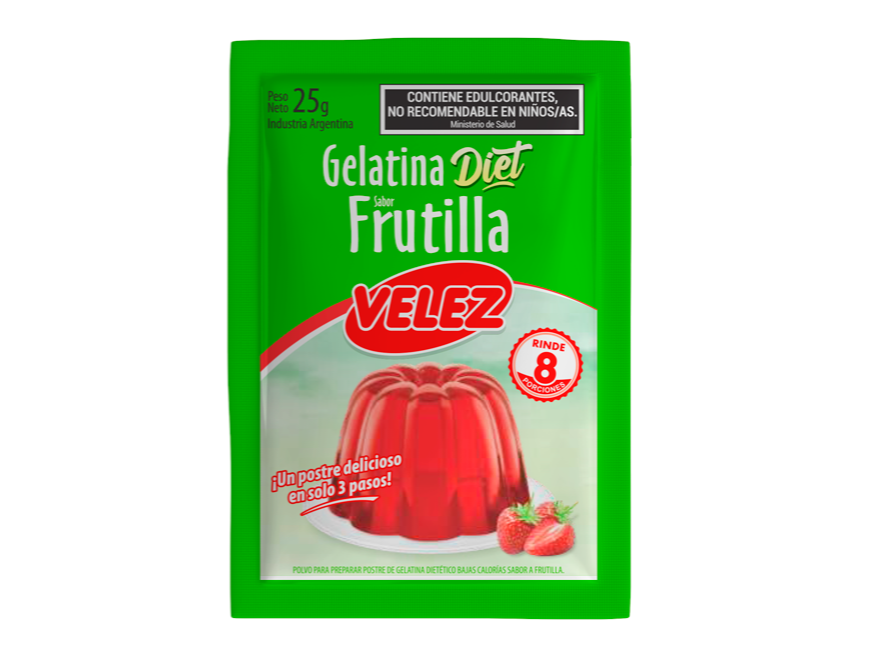 GELATINA VELEZ FRUTILLA LIGHT  25GRS