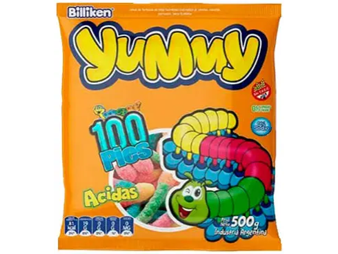 GOMITAS YUMMY 100 PIES  500 GRS