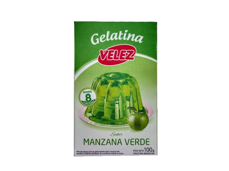 GELATINA VELEZ MANZANA VERDE  100 GRS