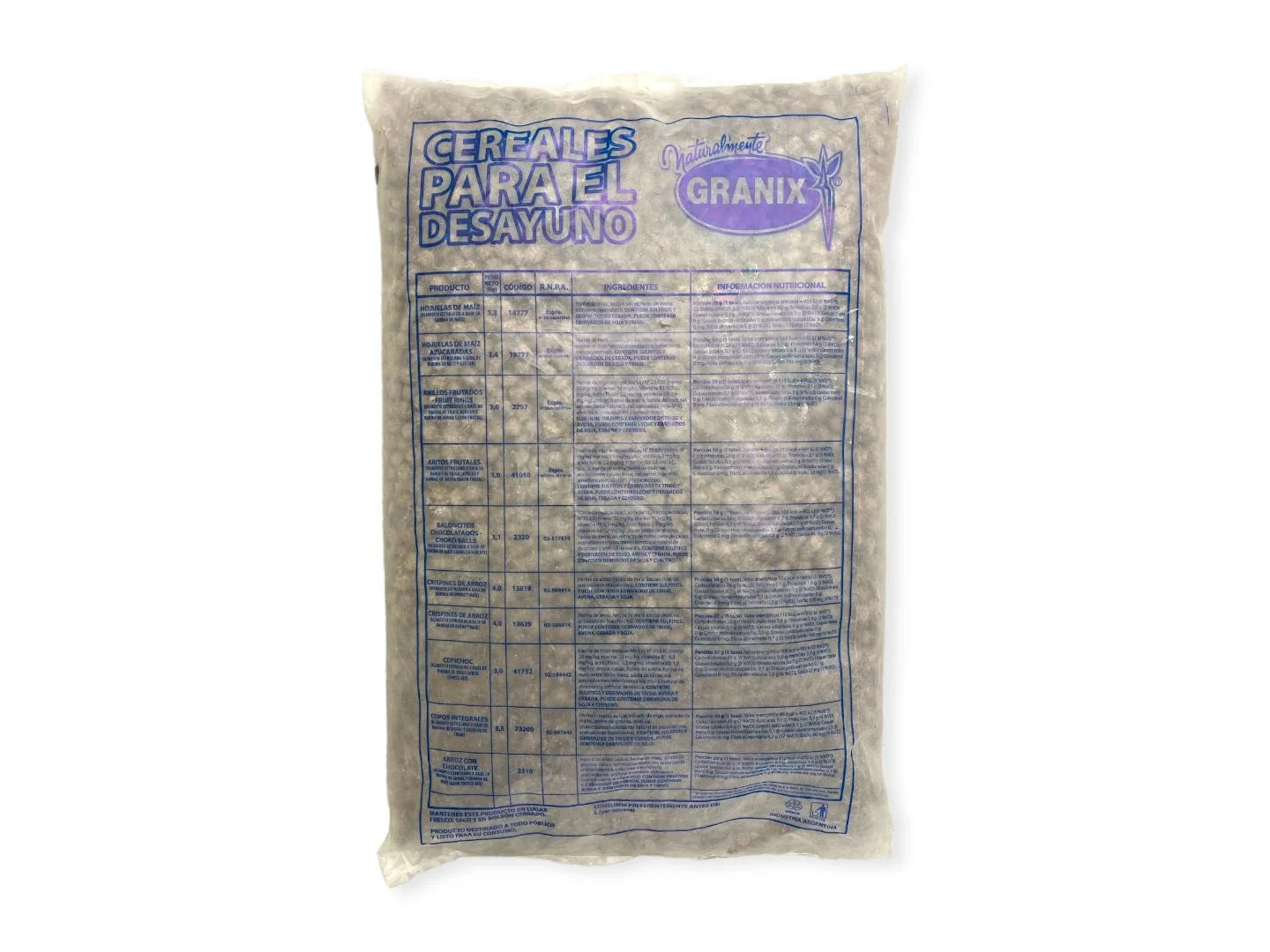 CEREAL BALONCITOS CHOCOLATE GRANIX 3 KG