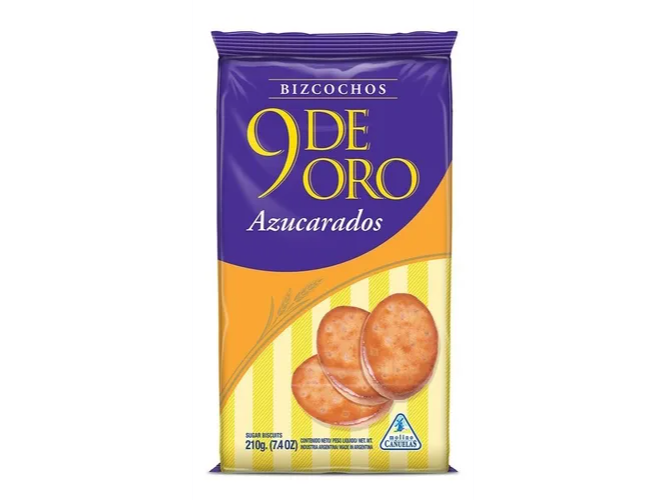 BIZCOCHOS 9 DE ORO AZUCARADO  210GRS (24)