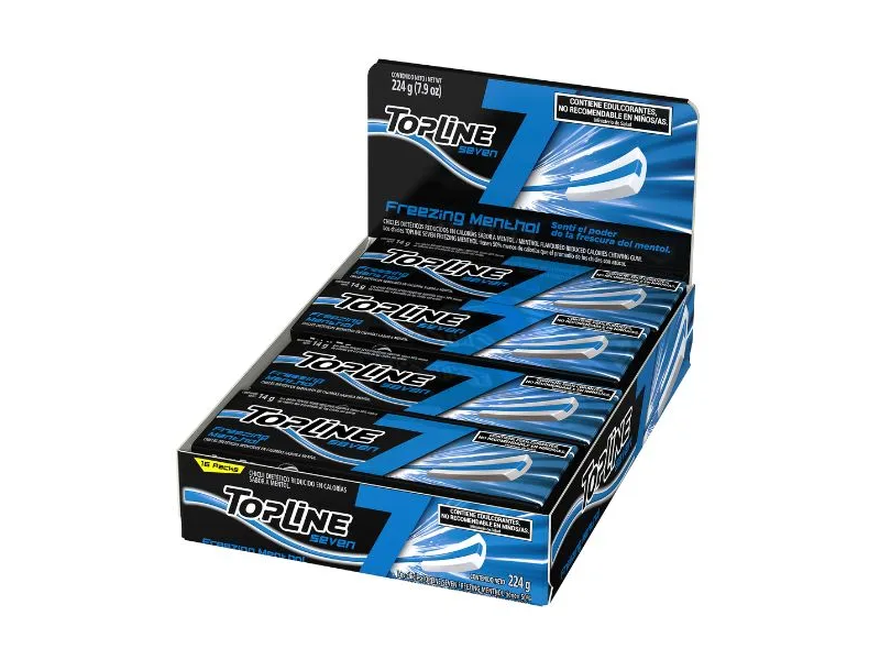 CHICLE TOPLINE 7 MENTHOL  16  U
