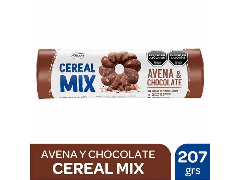 GALLETAS CEREAL MIX AVENA Y CHIPS  207 GRS