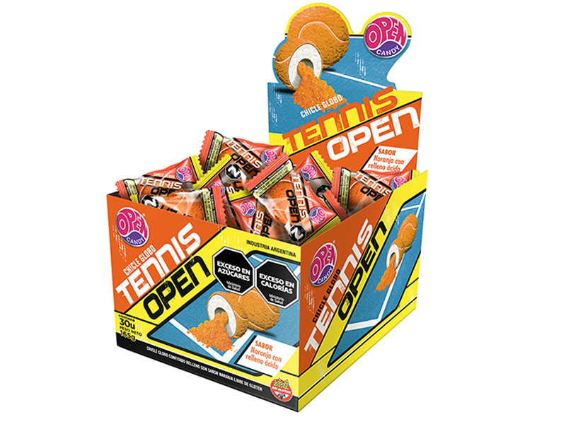 CHICLE TENNIS OPEN NARANJA X 30 UN