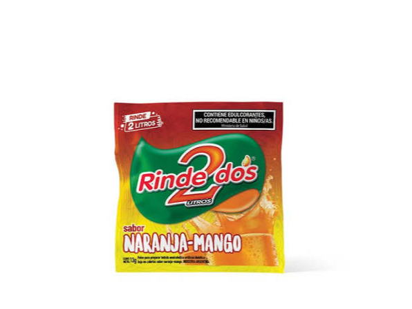 JUGOS RINDE 2 NARANJA MANGO 15 GRS