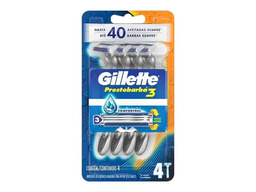 PRESTOBARBA 3 GILLETTE x 4 un