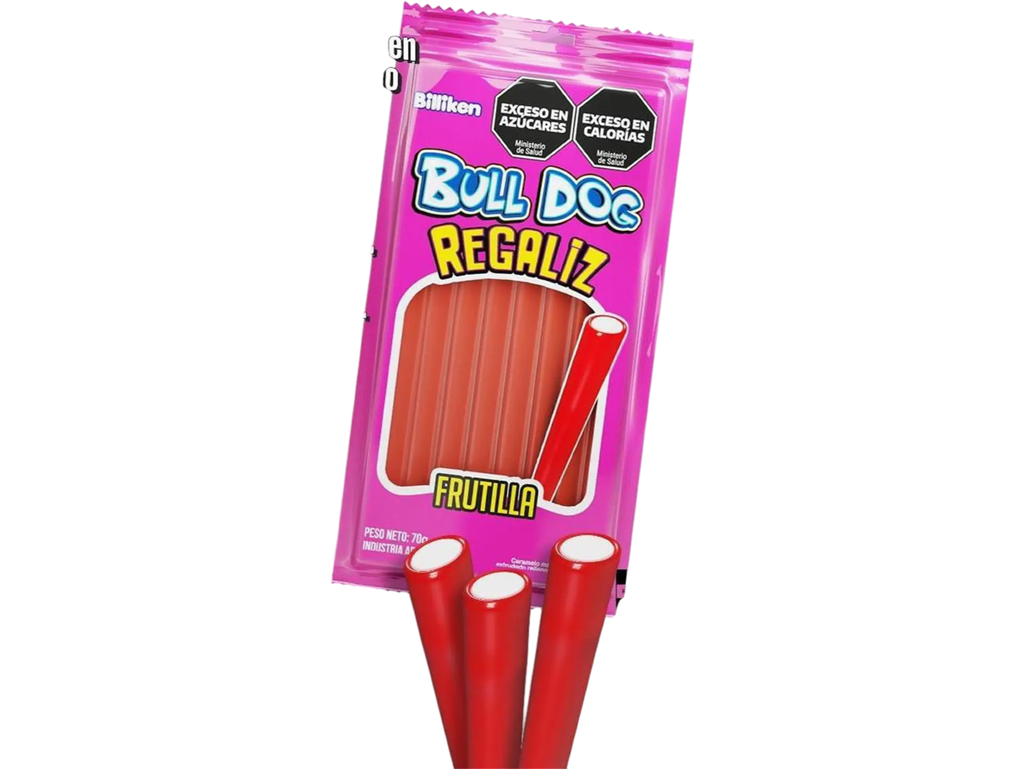 REGALIZ BULL DOG FRUTILLA LISA  75 GRS