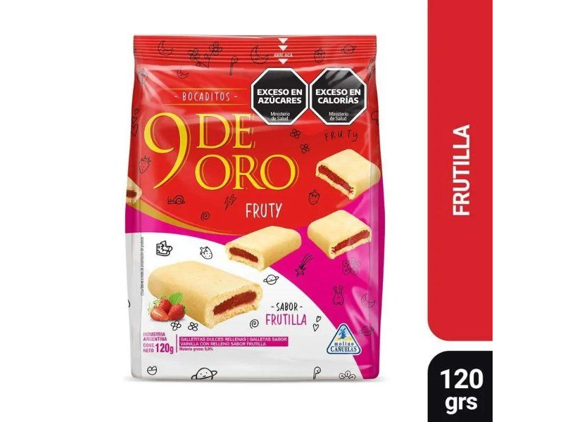 BOCADITOS 9 DE ORO FRUTILLA 120 GRS
