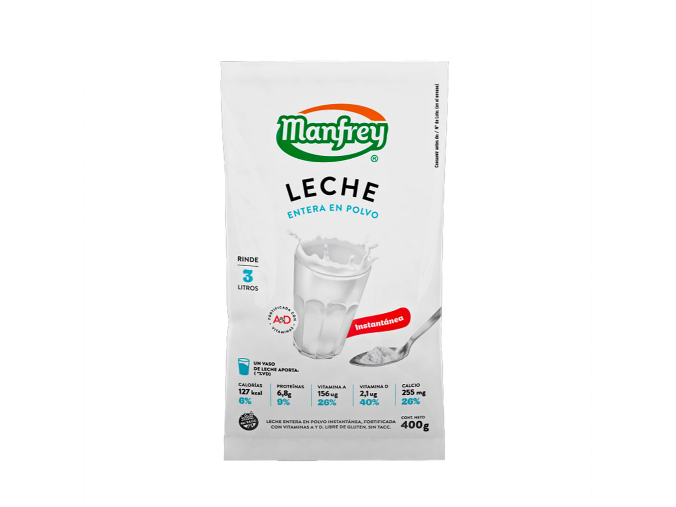 LECHE EN POLVO MANFREY 400 GRS