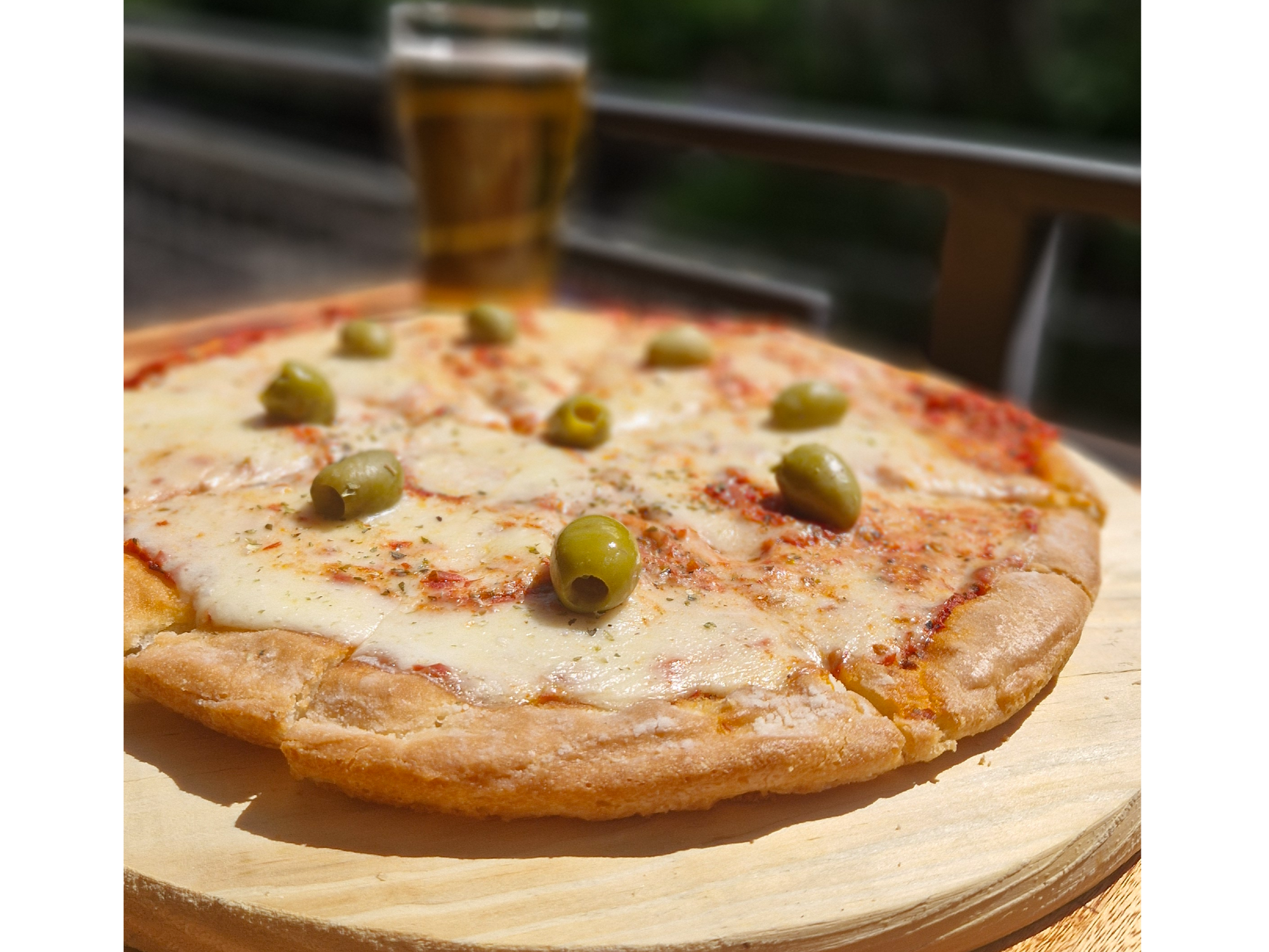 Pizza individual con mozzarella