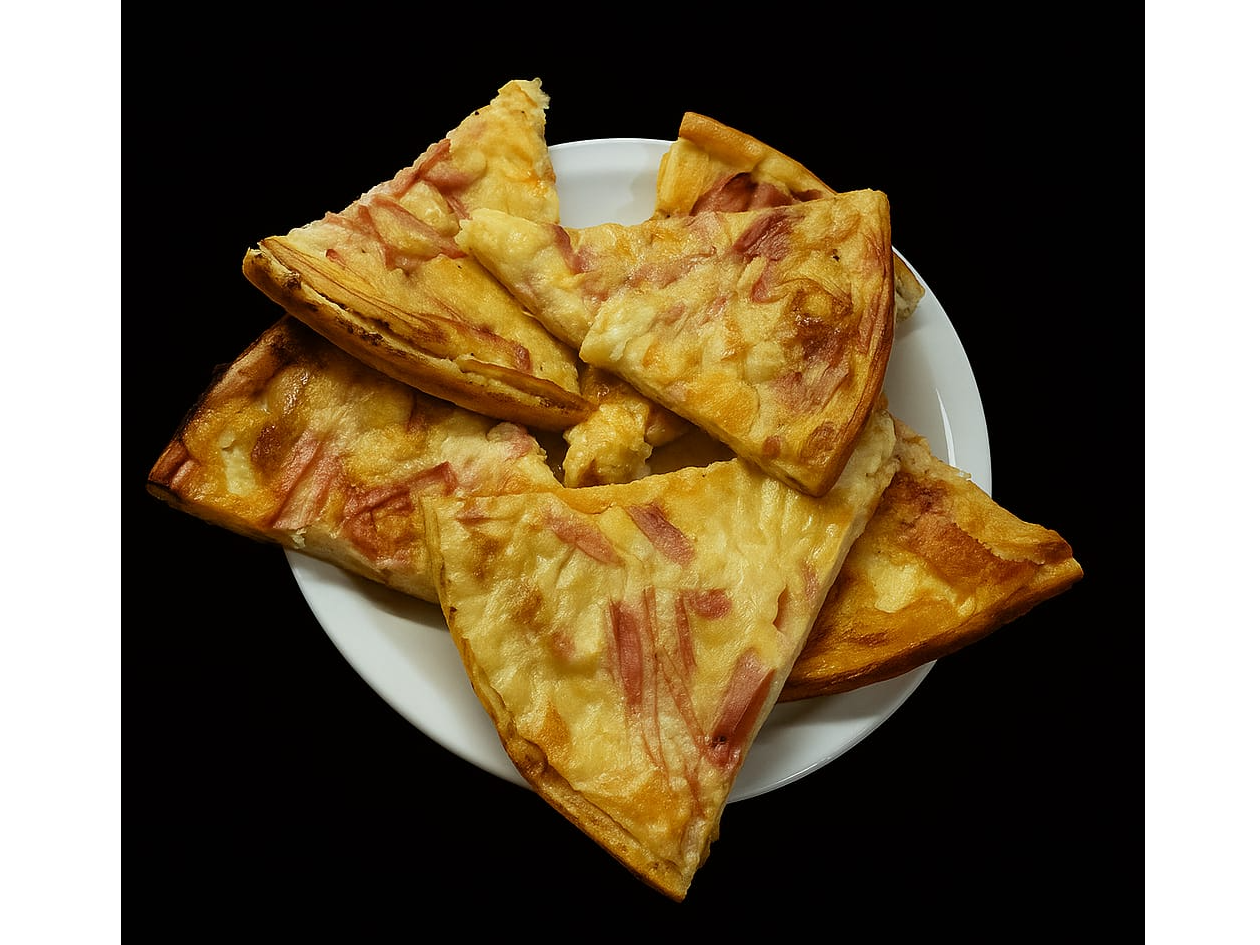 Faina con jamón y muzza