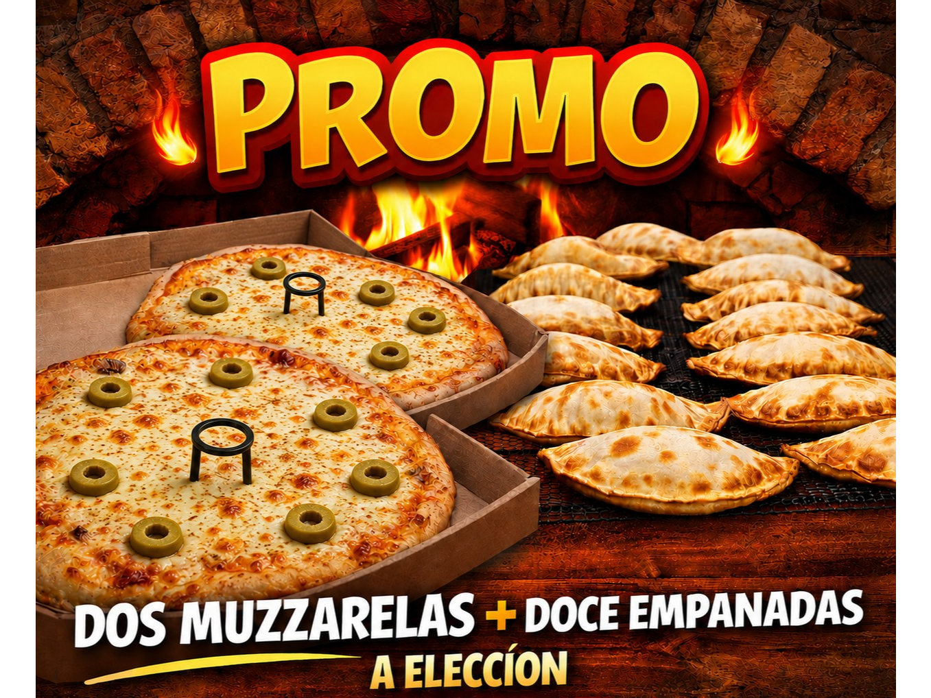 2Muzza + 12 Empanadas