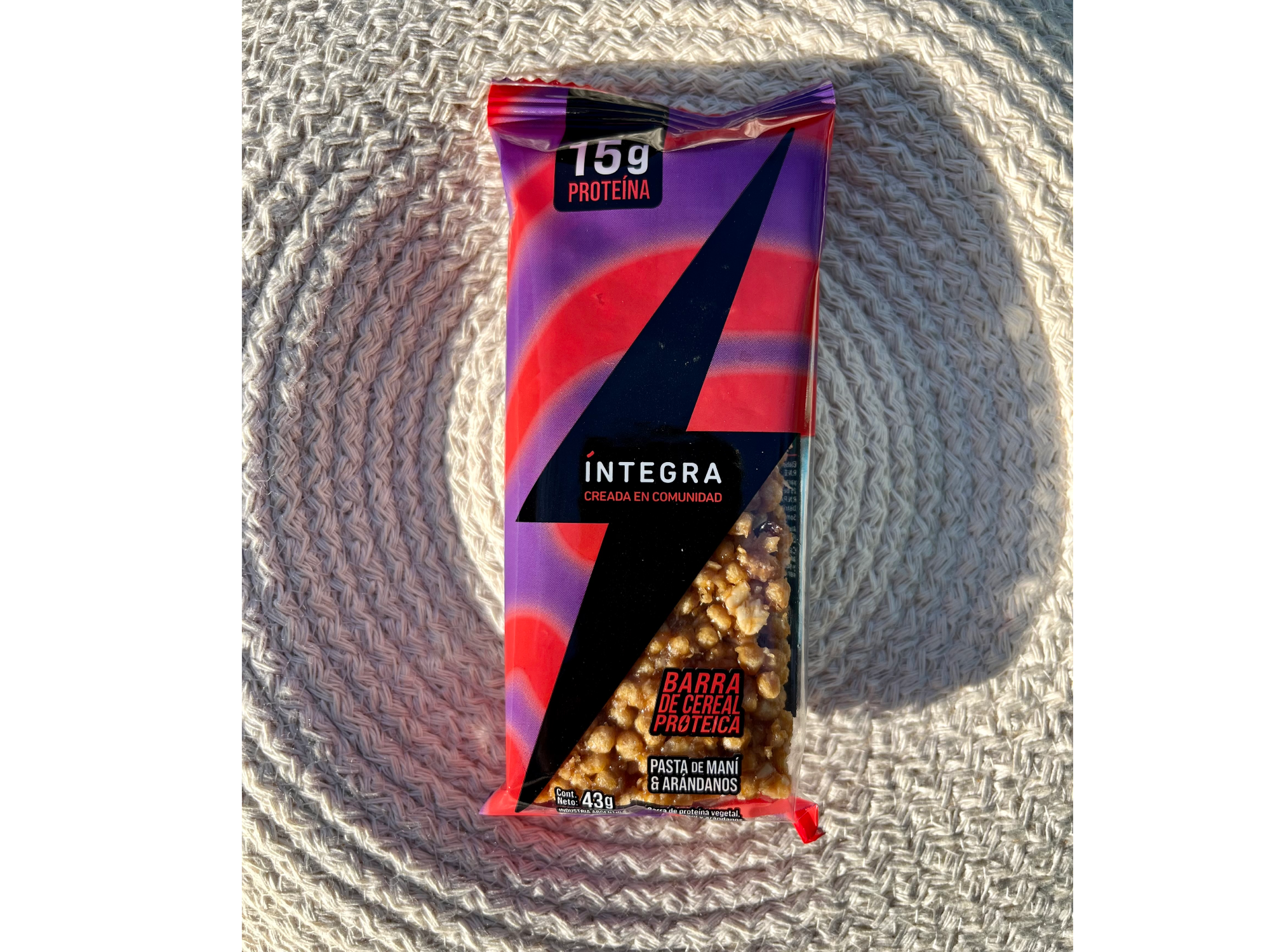 Barritas PROTEICAS pasta de maní y arándanos