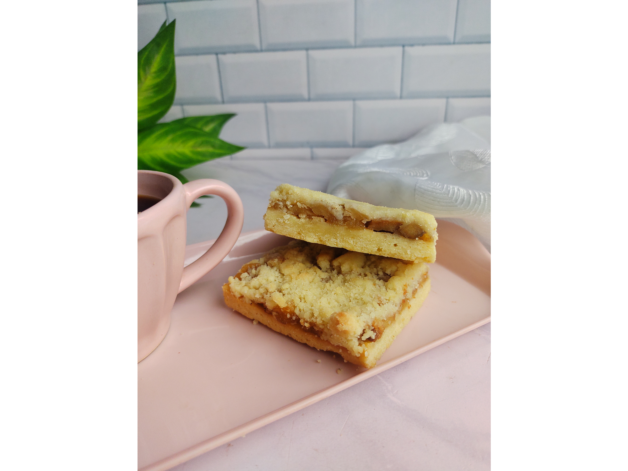 Cuadrado crumble de manzana