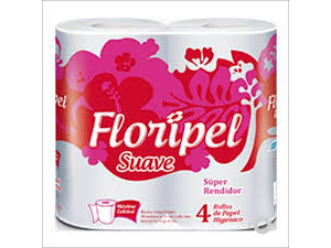 PAPEL HIGIENICO FLORIPEL X30MTS X4UNIDADES