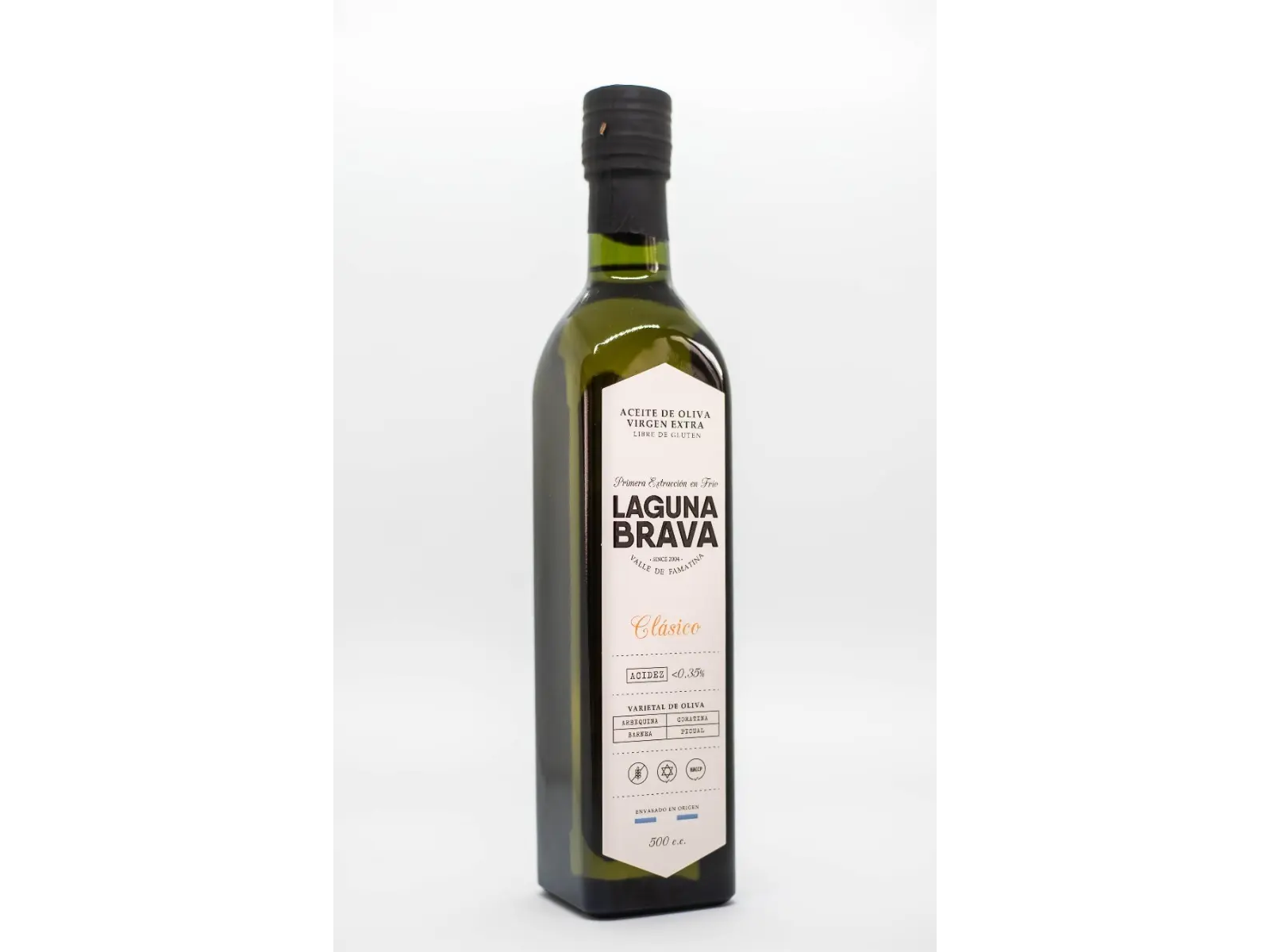 Aceite Oliva Laguna Brava Virgen Extra primera prensa x 500 ml
