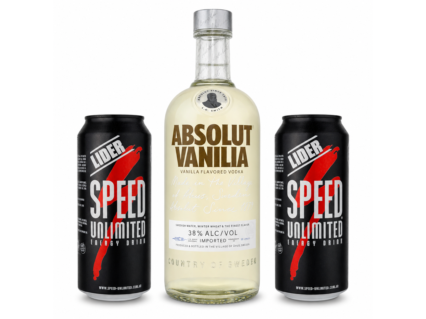 01 Absolut Vainilla 700 ML + 02 Speed XL