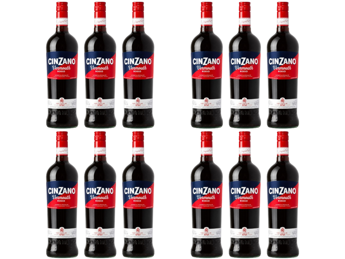12 Cinzano Rosso 1000 ML (01 Caja)